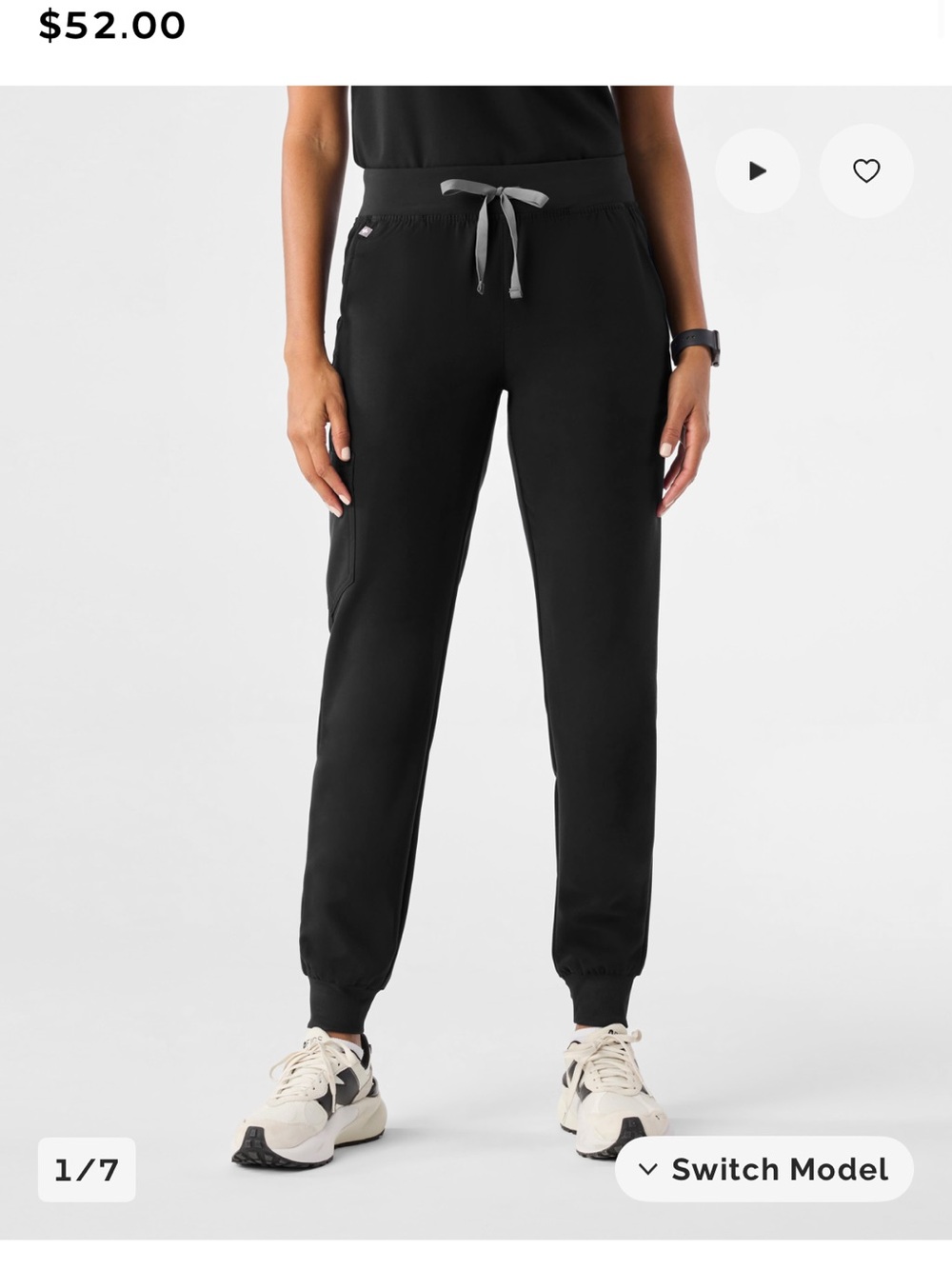 L Tall FIGS Zamora Joggers Scrubs Pants in Black